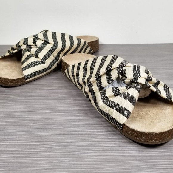 Vince Camuto Biminti Slide Sandal, Black/Natural Textile, Womens Size 11 M / 43 - Picture 4 of 10